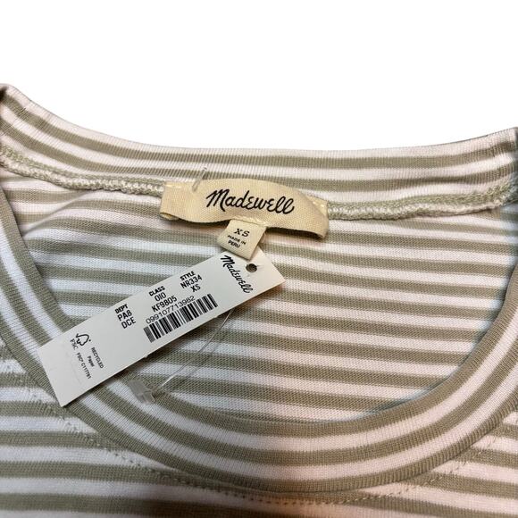 Madewell Dusty Celadon Stripe Side-Cinch Muscle Tee XS NWT - Picture 8 of 9